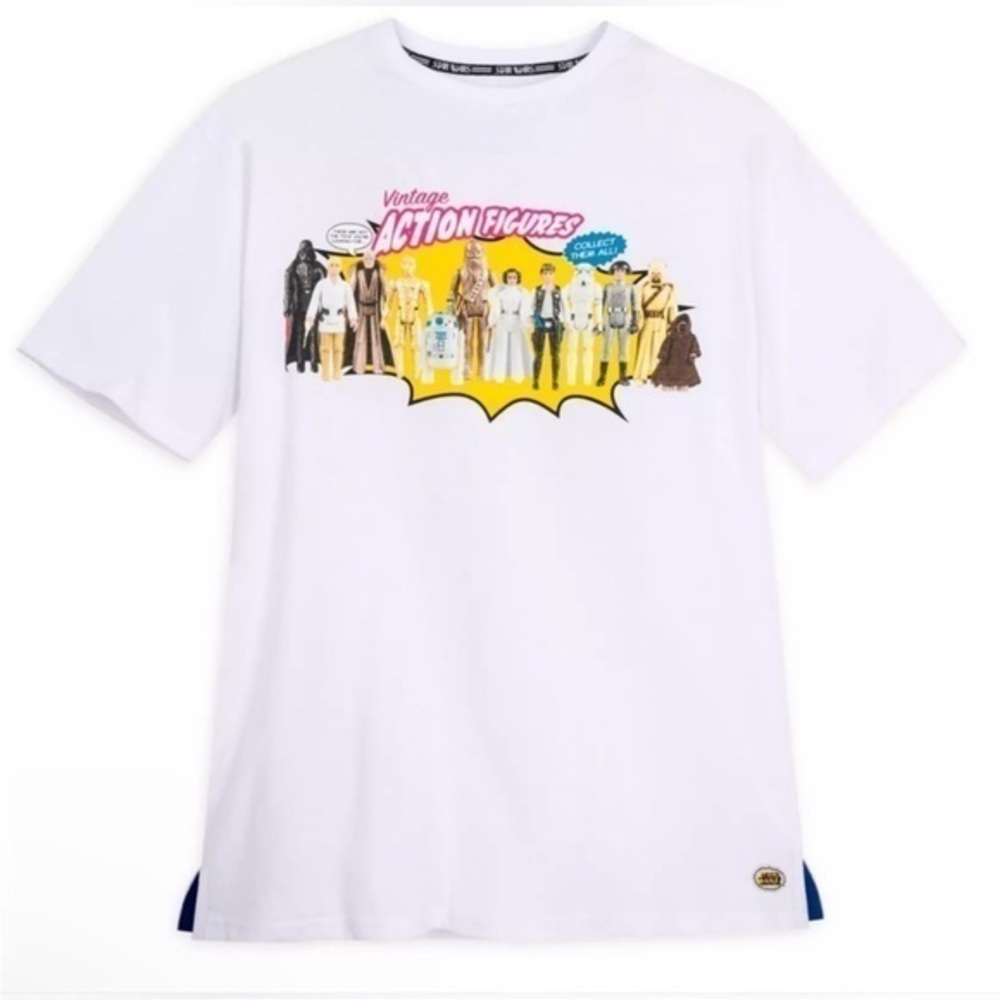 NWT Star Wars Action Figures Fashion T-Shirt for Adults white S